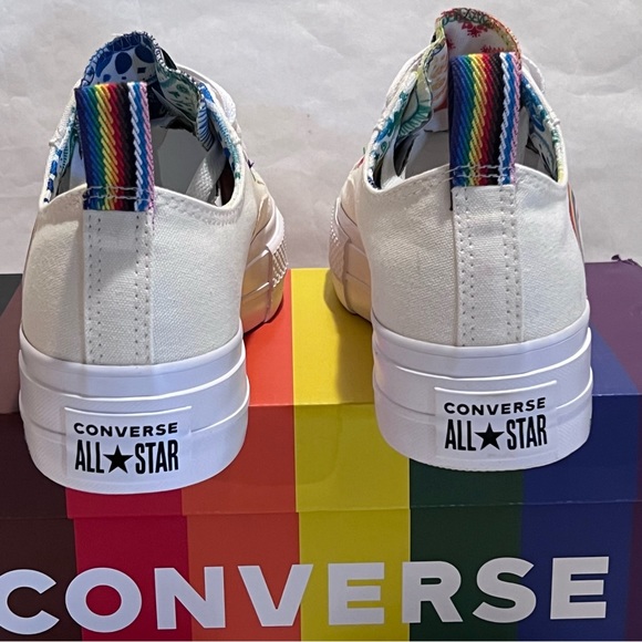 Converse Chuck Taylor All Star Lift Ox Platform Sneaker 9.5 Women/7.5 Men Egret - Picture 9 of 14